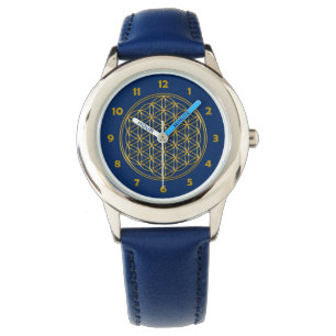 Flower Of Life / Blume des Lebens - brilliant gold Watch