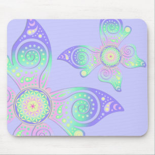 Flower of Life / Blume des Lebens - butterfly Mouse Pad