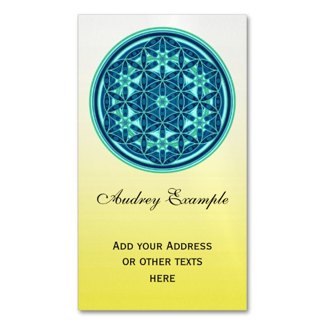 Flower Of Life / Blume des Lebens - Button I Magnetic Business Card (Front Vertical)