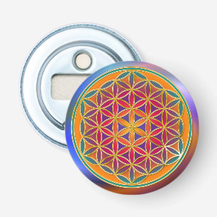 Flower Of Life / Blume des Lebens - Button III Bottle Opener