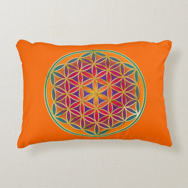 Flower Of Life / Blume des Lebens - Button III Decorative Cushion (Front)