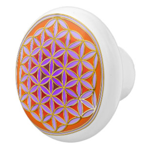 Flower Of Life / Blume des Lebens - Button IV Ceramic Knob