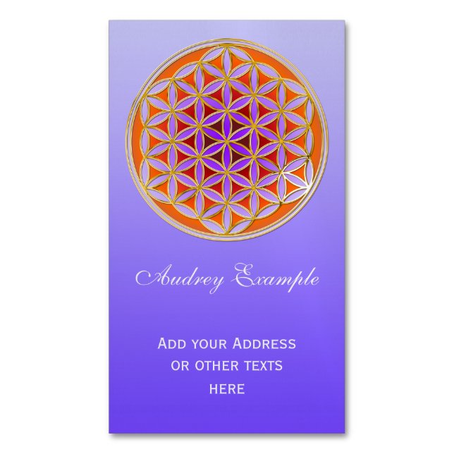 Flower Of Life / Blume des Lebens - Button IV Magnetic Business Card (Front Vertical)