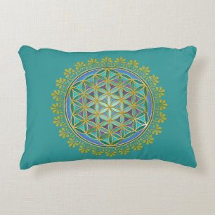 Flower Of Life / Blume des Lebens - Button V Decorative Cushion