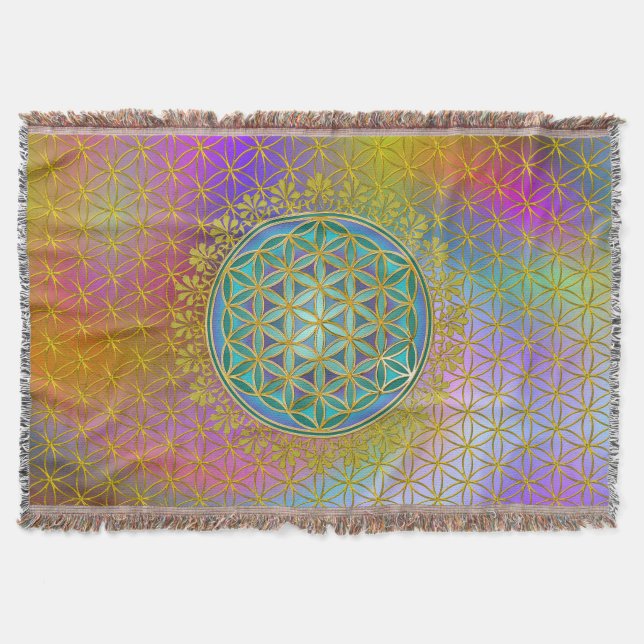 Flower of Life / Blume des Lebens - Button V Throw Blanket (Front)