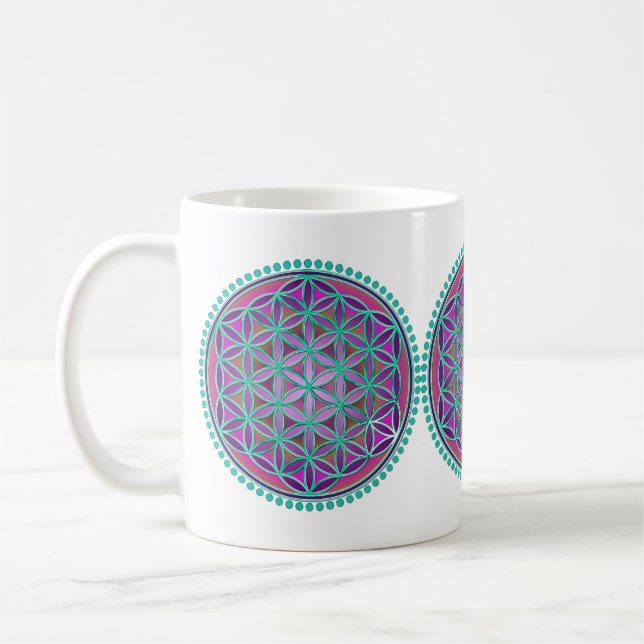 Flower Of Life / Blume des Lebens - Button VI Coffee Mug (Left)