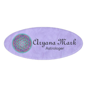 Flower Of Life / Blume des Lebens - Button VI Name Tag