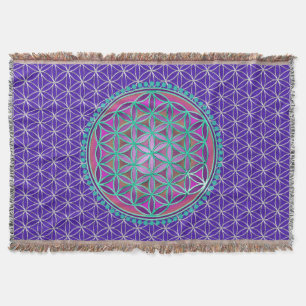 Flower Of Life / Blume des Lebens - Button VI Throw Blanket
