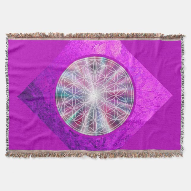 Flower Of Life / Blume des Lebens - Button VII Throw Blanket (Front)