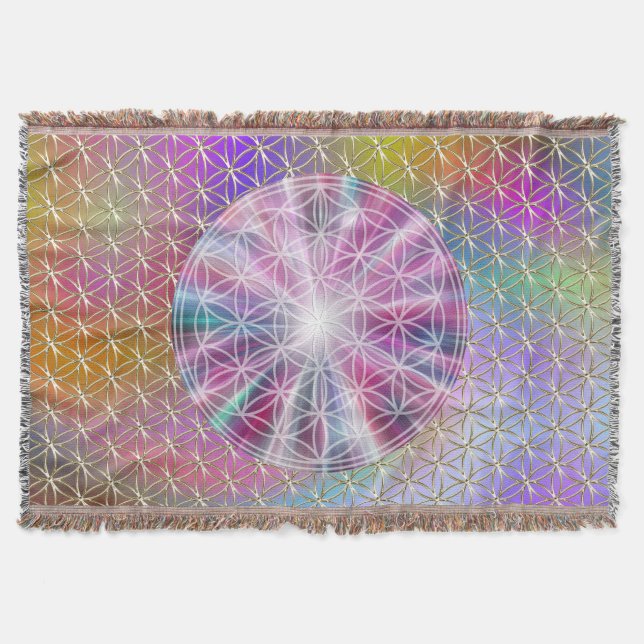 Flower Of Life / Blume des Lebens - Button VII Throw Blanket (Front)