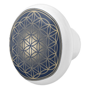 Flower Of Life / Blume des Lebens - Button VIII Ceramic Knob