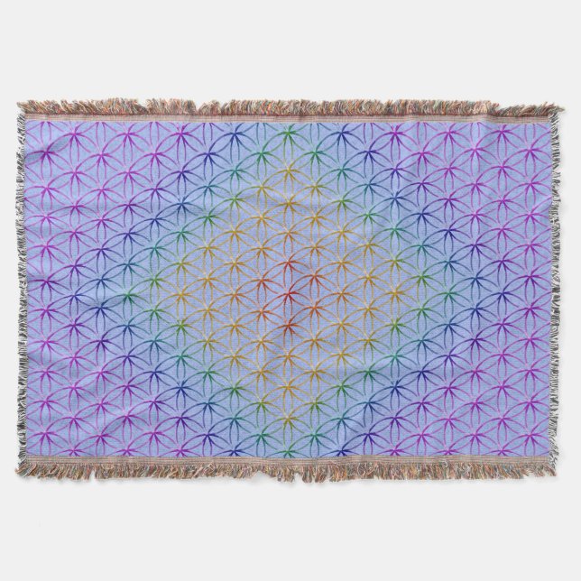 Flower of Life / Blume des Lebens - Chakra Pattern Throw Blanket (Front)