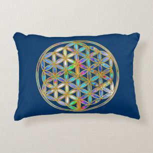 Flower Of Life / Blume des Lebens - colorful shine Decorative Cushion