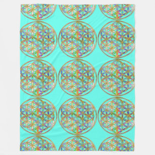 Flower Of Life / Blume des Lebens - colourful shin Fleece Blanket