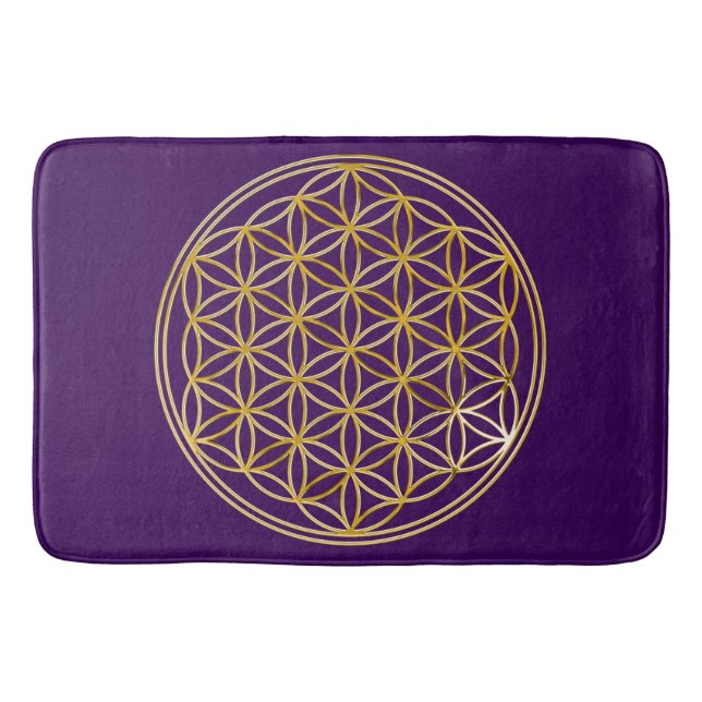 Flower Of Life / Blume des Lebens - gold Bath Mat (Front)