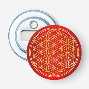 Flower Of Life / Blume des Lebens - gold Bottle Opener