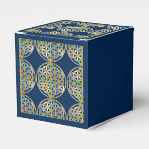 Flower of Life / Blume des Lebens - gold colourful Favour Box