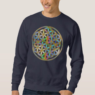 Flower of Life / Blume des Lebens - gold colourful Sweatshirt