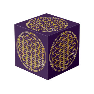 Flower Of Life / Blume des Lebens - gold Cube