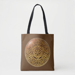 Flower Of Life / Blume des Lebens - gold grid ball Tote Bag