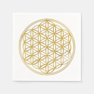 Flower Of Life / Blume des Lebens - gold Napkin