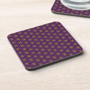 Flower of Life / Blume des Lebens - gold pattern Coaster