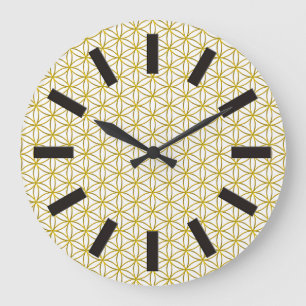 Flower of Life / Blume des Lebens - gold pattern Large Clock