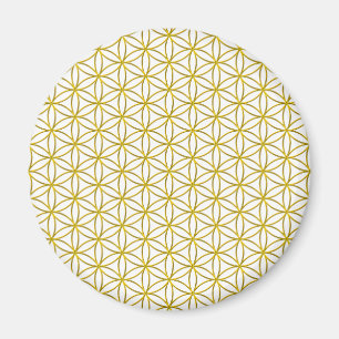 Flower of Life / Blume des Lebens - gold pattern Magnet