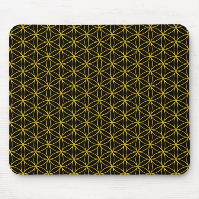 Flower of Life / Blume des Lebens - gold pattern Mouse Pad (Front)