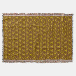 Flower of Life / Blume des Lebens - gold pattern Throw Blanket