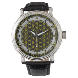 Flower of Life / Blume des Lebens - gold pattern Watch