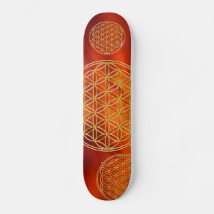 Flower Of Life / Blume des Lebens - gold Skateboard