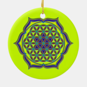 Flower Of Life / Blume des Lebens - Lotus Contour Ceramic Ornament