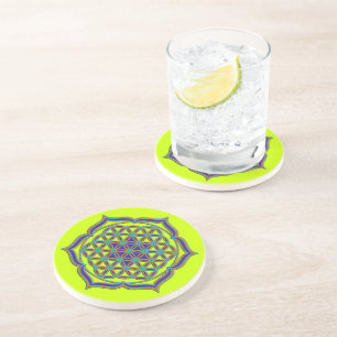 Flower Of Life / Blume des Lebens - Lotus Contour Coaster