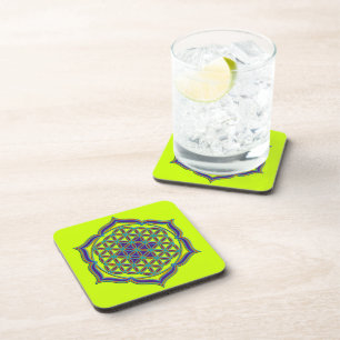 Flower Of Life / Blume des Lebens - Lotus Contour Coaster