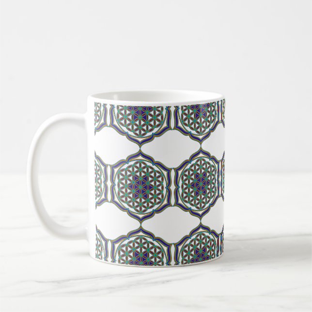 Flower Of Life / Blume des Lebens - Lotus Contour Coffee Mug (Left)