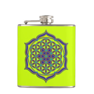 Flower Of Life / Blume des Lebens - Lotus Contour Hip Flask
