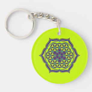 Flower Of Life / Blume des Lebens - Lotus Contour Key Ring