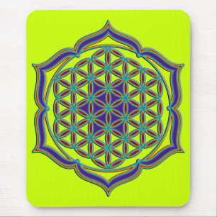 Flower Of Life / Blume des Lebens - Lotus Contour Mouse Pad