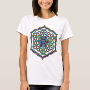 Flower Of Life / Blume des Lebens - Lotus Contour T-Shirt