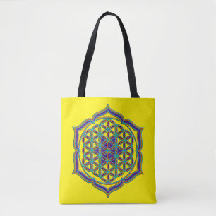 Flower Of Life / Blume des Lebens - lotus contour Tote Bag