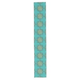 Flower of Life / Blume des Lebens - Lotus türkis Long Table Runner
