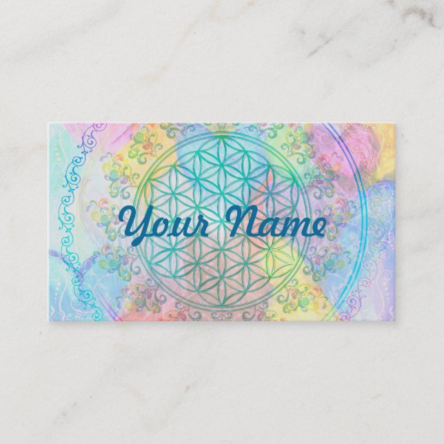 Flower of Life / Blume des Lebens - Love Hearts Business Card (Front)