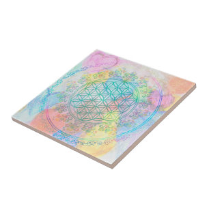 Flower of Life / Blume des Lebens - Love Hearts Ceramic Tile