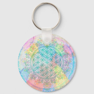 Flower of Life / Blume des Lebens - Love Hearts Key Ring