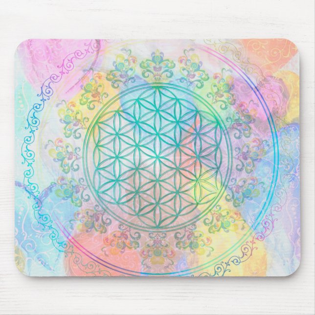 Flower of Life / Blume des Lebens - Love Hearts Mouse Pad (Front)
