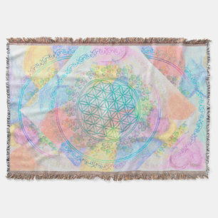 Flower Of Life / Blume des Lebens - love hearts Throw Blanket