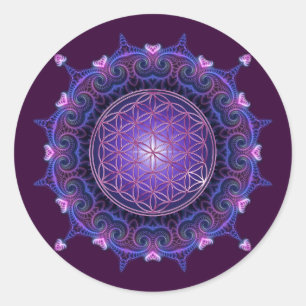 FLOWER OF LIFE / Blume des Lebens - Mandala I Classic Round Sticker