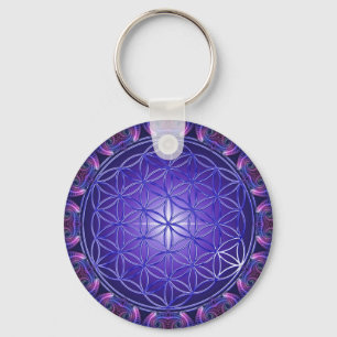 FLOWER OF LIFE / Blume des Lebens Mandala I Square Key Ring