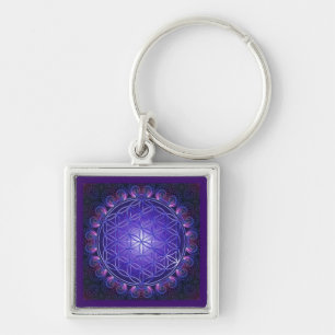 FLOWER OF LIFE / Blume des Lebens Mandala I Square Key Ring